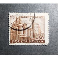 Марка Польша 1951 год Завод