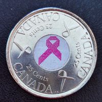Канада 25 центов 2006 г. Розовая ленточка. Борьба с раком молочной железы (1.4.3).