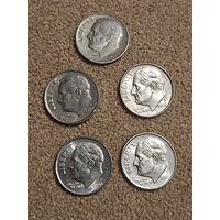 США 1 дайм 1967,1989P,1999P,2001D,2006P