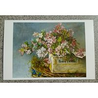 Открытка живопись " альпийские розы в коробке" Андреас Лах чистая