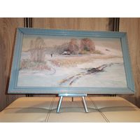 Пейзаж маслом на ДВП, 2008 год, размер 49*28 см.