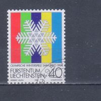 [2448] Лихтенштейн 1983. Зимняя Олимпиада.Снежинка. Гашеная марка.
