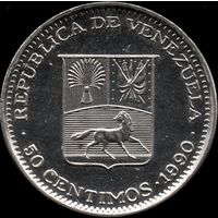 Венесуэла 50 сентимо 1990 г. Y#41a (6-1)