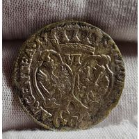 С РУБЛЯ! много лотов, 6 грошей шестак 1757 года, Пруссия