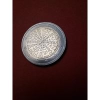 2 евро 2023 Португалия. Юбилейные. Мир между народами. С рубля. (09)