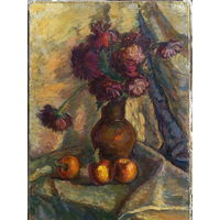 Натюрморт "Пионы с яблоками"