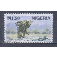 [2297] Нигерия 1993. Фауна.Африканский слон. Гашеная марка.
