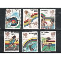 Филиппины-1988 (Мих.1884-1889) ** , Спорт, ОИ-1988, Теннис, Велоспорт(полная серия)