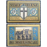 Нотгельд 25 пфеннигов Кобленц 1921 г. Германия (Coblenz)
