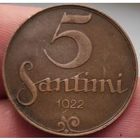 5 сантим 1922 года . Брак, раскол штемпеля