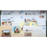 Конверты с упоминанием или относящиеся к городу Лида,+пропуска, конверт, открытка к празднику дожинки г. Лида ,см. описание