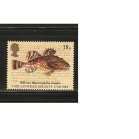 Великобритания-1988(Мих.1331) , **    , Фауна,Рыбы)