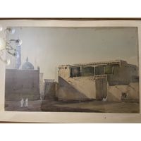 Волчек Виктор Матвеевич (1910-1985) Старая Бухара акварель 30x50 см работа