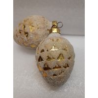 Игрушка ёлочная новогодняя Шишка, стекло. ГДР
