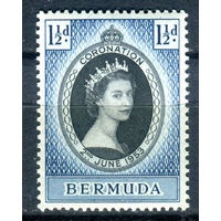 Британские колонии - Бермуды - 1953г. - коронация королевы Елизаветы II - 1 марка - полная серия, MLH [Mi 129]. #2-Bc-D-KS-1