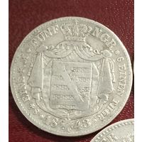 Саксония 1/6 талера 1843.