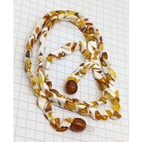 Бусы Далматин с кусочками янтаря сборки Змейка.