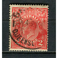 Австралия - 1914/1923 - Король Георг V 2P - [Mi.35XA] - 1 марка. Гашеная.  (Лот 11JR)-T3P19