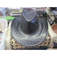 Шляпа ковбойская кожаная 59 размера.