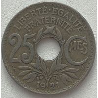 Франция 25 сантимов 1921 г.