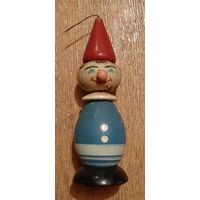 Игрушка детская, клоун,  дерево, роспись,  винтаж СССР.