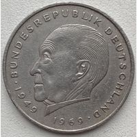 Германия 2 марки 1973 г. J. Конрад Аденауэр