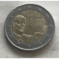 Франция 2 евро 2010 - 70 лет речи Шарля де Голля Ко всем французам