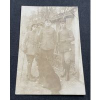 Фотооткрытка 1 Мировая война / Немецкие офицеры полевая униформа образца M1910 / подписана 1918
