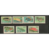 Мальдивы-1989(Мих.1349-1356) , **  , Морская  Фауна , Рыбы, (полная серия)