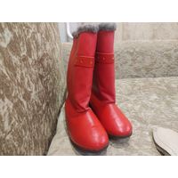 Новые зимние сапожки из кожи р.34-35 (стелька 22)