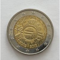 2 евро Германия 2012 10 лет наличному обращению евро