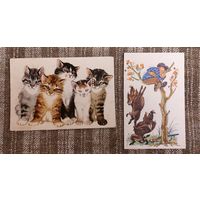 Открытки Котята  Художник В. Лебеде 1958 А. "Жаль, что врач запретил мне есть свинину!"Орлов, А. Шварц 1968