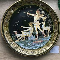 ТАРЕЛКА  АФРОДИТА.. НА   БЕЛОРУССКОЙ    ОХОТЕ  .. ..  HAND MADE IN 24K GOLD BY IBISCUS CERAMICS RHODES