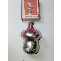 Игрушка на ёлку ,  Гриб , винтаж , стекло , СССР . С рубля