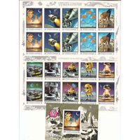 Космос. Йемен (Королевство). 1969. 2 малых листа и 1 блок б/з. Michel N 741-750, бл156 (45,0 е).