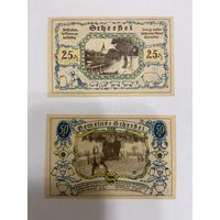 25 и 50 пфеннингов (нотгельды) 1921 г. Германия.