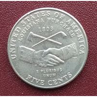 США. 5 центов. Экспедиция Льюиса и Кларка. 2004 год. "Р"