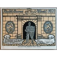 Германия 50 пфеннигов 1921 г Херне (Herne) H30.7a, Вар. 5, UNC