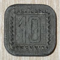 Монета 10 пфеннигов 1918 год. Людвигсхафен-на-Рейне. Веймарская республика. С рубля без МЦ.