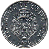 Республика Коста-Рика. 50 сентимо 1976. Корабль. Парусник.