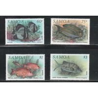 Самоа -1993 (Мих.746-749) , ** , Морская фауна, Рыбы,(полная серия)