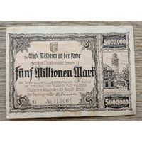 Werty71 Германия 5 миллионов 5000000 марок 1923 Мюльхайм на Руре 5 000 000 банкнота гроссгельд