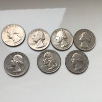 25центов (квотеры), 7 шт