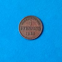 1 пфенниг (1863г.) Бавария. Сохран!