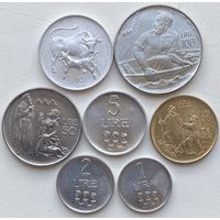 Сан-Марино 1, 2, 5, 10, 20, 50, 100 лир 1972 г. Набор 7 монет