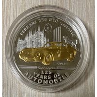 Монета Палау 5 долларов 2012 год. 125 лет автомобиль Ferrari 250 GTO Silver