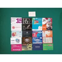 20 разных карт (дисконт,интернет,экспресс оплаты и др) лот 79