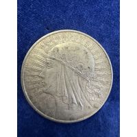 10 злотых Ядвига 1932 г. БЕЗ КЛЕЙМА ПОД ЛАПОЙ!!!