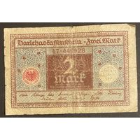 Банкнота 2 марки 1920 год. Веймарская республика