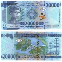 Гвинея 20000 франков 2020 год UNC